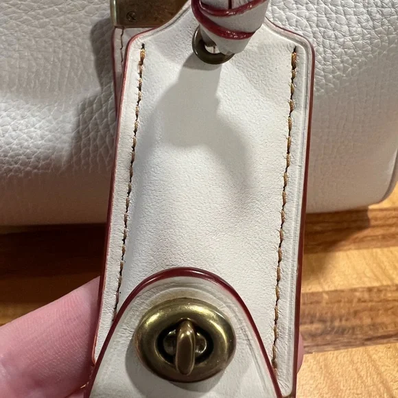 Coach Rogue Satchel in Chalk White pebbled leather old brass hardware. - Picture 5 of 16